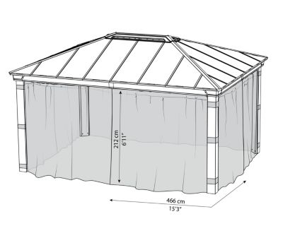Moustiquaire pour pergola Dallas Canopia l.4,66 x h.2,12 m