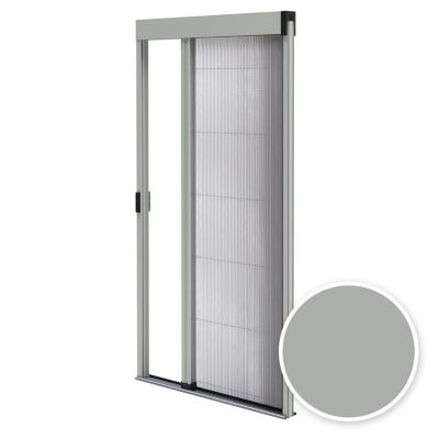 Moustiquaire pour porte - L.120 x H.240 cm - Alu. gris - Store plissé anti insectes