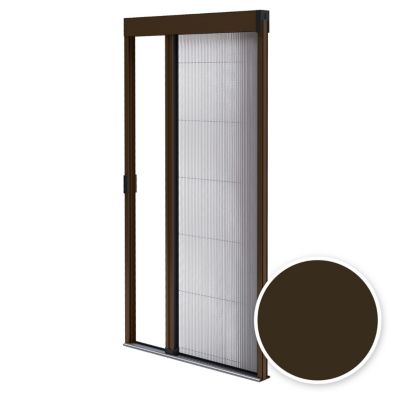 Moustiquaire pour porte - L.120 x H.240 cm - Alu. marron - Store plissé anti insectes