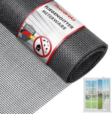 Moustiquaire Premium pour Fenêtres et Portes, Découpe Facile, Ultra Résistante, Noir, 150 x 300 cm