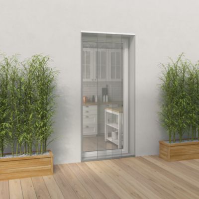 Moustiquaire rideau pour porte fenêtre en kit recoupable 230 x 100 cm gris - Mousti-Kit