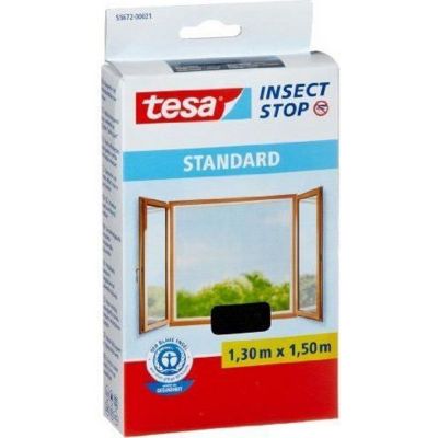 Moustiquaire - tesa - Standard - 1,3 m x 1,5 mm - Noir - Fixation auto agrippante