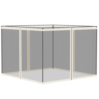 Moustiquaires pour tonnelle barnum pavillon de jardin 3x3m nylon noir