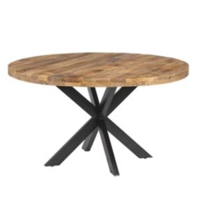 MOVAN - Table de Repas 140cm en Manguier et Métal Noir