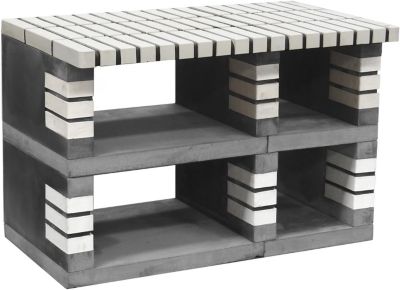 MOVELAR - Barbecue préfabriqué à bois et charbon de bois PACK 1 PAN AMERICA BEIGE ( 360x70x220 cm) REF : M00380 - Extérieure