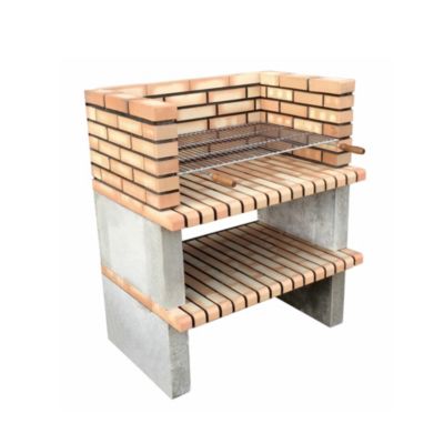 MOVELAR - Barbecue préfabriqué à bois et charbon de bois Paellero Grao 85 (Orange-100x70x120cm)REF : 3900 - Utilisation Extérieure