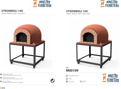 MOVELAR - Four à Bois d'Extérieur en Pierre Modèle STROMBOLI (Bordeaux- 100x100x157 cm). Four Réfractaire pour Pizzas et Grillades