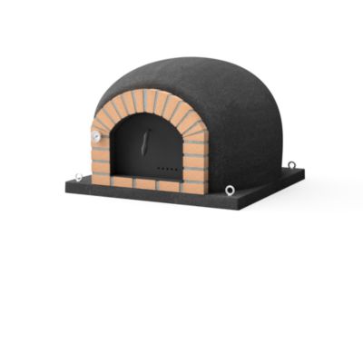 MOVELAR - Four à Bois d'Extérieur en Pierre Modèle STROMBOLI (Noir - 100x100x77 cm). Four Réfractaire Idéal pour Pizzas et Pains