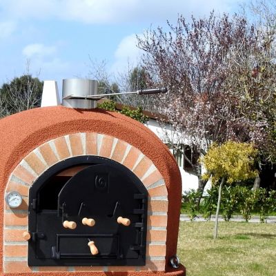 MOVELAR - Four à Bois D'Extérieur En Pierre VESUVIUS  Blanc - 120 X 120 Cm Isole Avec Liege Et 3 Couvertures En Ceramique 82856727