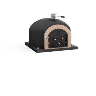 MOVELAR - Four à Bois d'Extérieur en Pierre VESUVIUS (Noir - 120 x 120 x 85 cm). Four à Bois Traditionnel pour Jardin et Terrasse