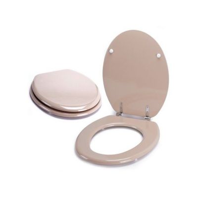 MSV Abattant WC MDF CLEO Beige - Charnières Inox