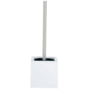 MSV Brosse Wc avec support MDF & Acier Inox Blanc