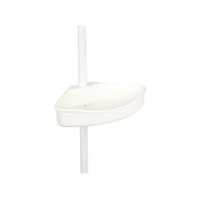MSV Etagère de douche d'angle autoportée 125245cm Blanc telescopique  Sans perçage  4 tablettes