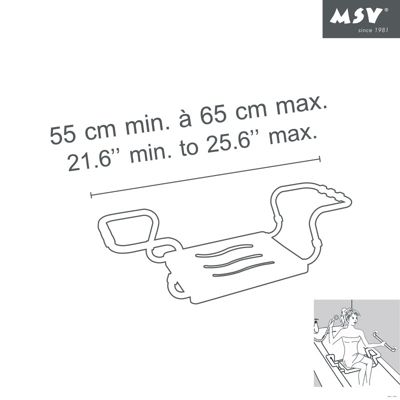 MSV Grand siège de baignoire extensible 5070cm Gris  Max 120kg