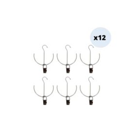 MSV Lot de 12 cintres en acier plastifié antiglisse pour ceintures