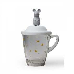 Mug avec couvercle souris 350ml en Verre - Qualy