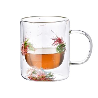 Mug en verre borosilicaté 40cl fleurs séchées design moderne, PETER FLOWERS