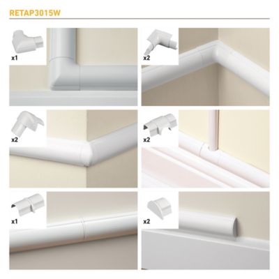 Multi-pack d'accessoires pour goulotte D-Line blanc 30 x 15 mm