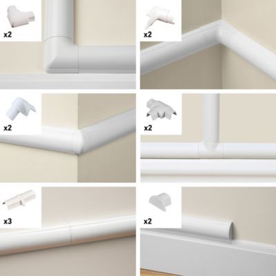Multi-pack d'accessoires pour goulotte D-Line blanche 16 x 8 mm