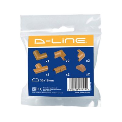 Multi-Pack d'accessoires pour goulotte D-Line effet chêne 30x15mm