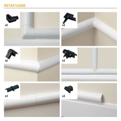 Multi-pack d'accessoires pour goulotte D-Line noire 16 x 8 mm