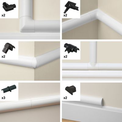 Multi-pack d'accessoires pour goulotte D-Line noire 30 x 15 mm