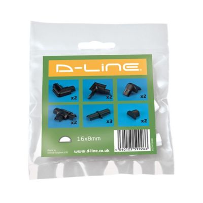 Multi-pack d'accessoires pour goulotte D-Line noire 30 x 15 mm