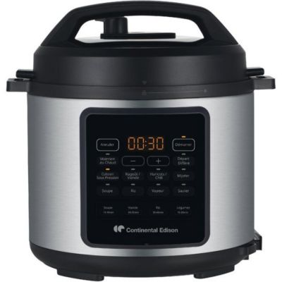 Multicuiseur - Robot Cuiseur   Autocuisuer sous pression - CONTINENTAL EDISON - CEMCSP10006L - 6 L - 1000 W - Noir et inox