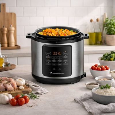 Multicuiseur - Robot Cuiseur   Autocuisuer sous pression - CONTINENTAL EDISON - CEMCSP10006L - 6 L - 1000 W - Noir et inox