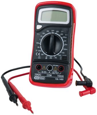 Multimètre digital KS Tools 150.1495 - mesures AC/DC, courant 10 A, test diode et continuité.