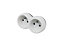 Multiprise 2 prises Diall 16A blanc/gris