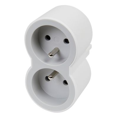 Multiprise 2 prises Legrand blanc et gris