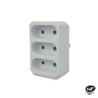 Multiprise 3 prises électriques frontales 3x6A
