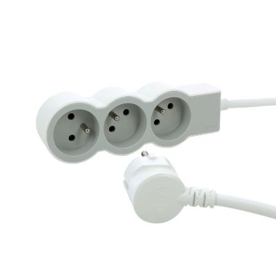 Multiprise 3 prises Legrand blanc et gris 3 m