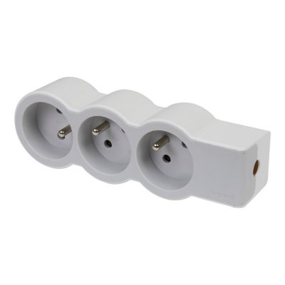 Multiprise 3 prises Legrand blanc et gris