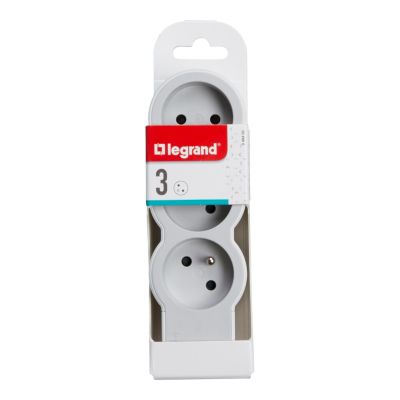 Multiprise 3 prises Legrand blanc et gris