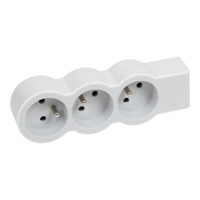 Multiprise 3 prises Legrand blanc et gris