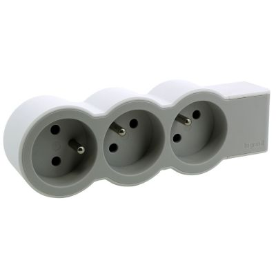 Multiprise 3 prises Legrand blanc et gris