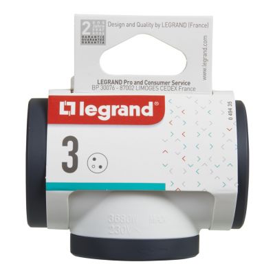 Multiprise 3 prises Legrand blanc et noir
