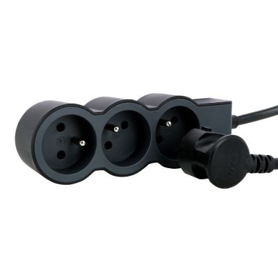 Multiprise 3 prises Legrand noir et gris 3 m