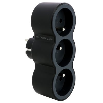 goobay Bloc Multiprise 3 Prises, 1,5 m, noir - 3x prise de sécurité - 1.5 m  (51295)