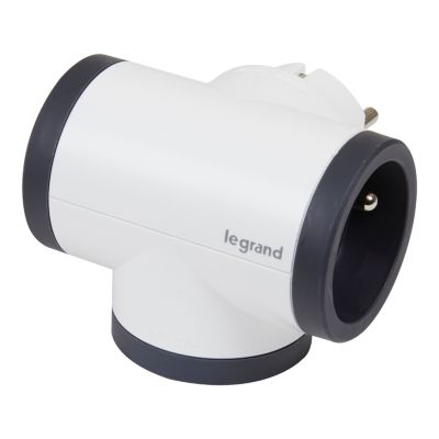 Multiprise 3 prises rotative Legrand blanc et gris