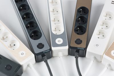 Multiprise 3 prises Schneider Electric Odace blanc 1.5 m