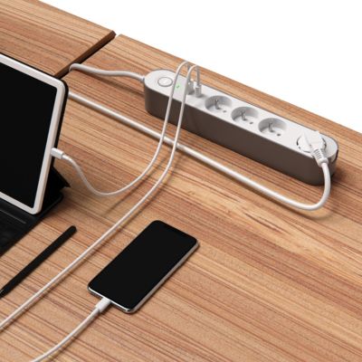 Multiprise 4 prises + 2 USB Jacobsen 1.5 m blanche