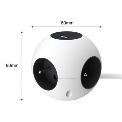 Multiprise 4 prises + 2 USB Jacobsen 1.5 m forme cube