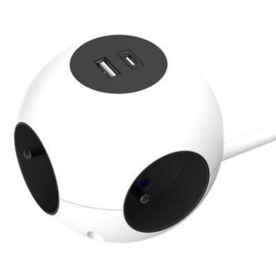Multiprise 4 prises + 2 USB Jacobsen 1.5 m forme cube