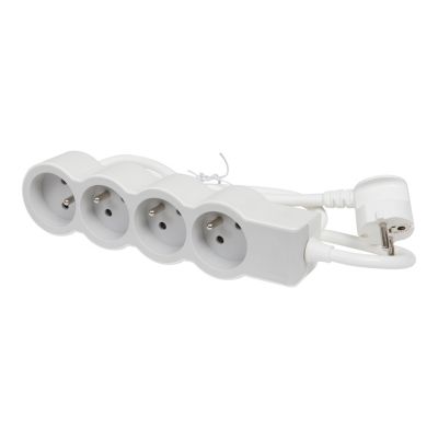 Multiprise 4 prises Legrand blanc et gris 3 m