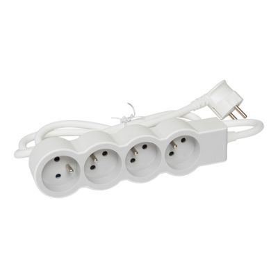 Multiprise 4 prises Legrand blanc et gris 3 m