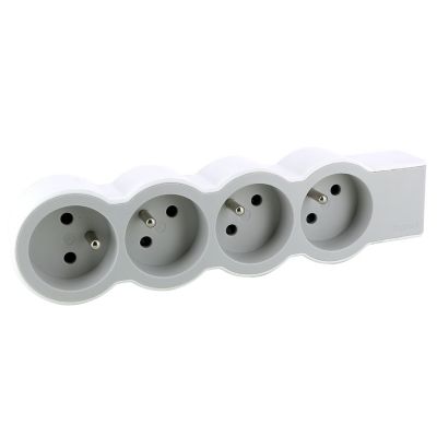 Multiprise 4 prises Legrand blanc et gris
