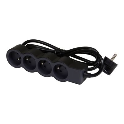Multiprise 4 prises Legrand noir et gris 1.5 m